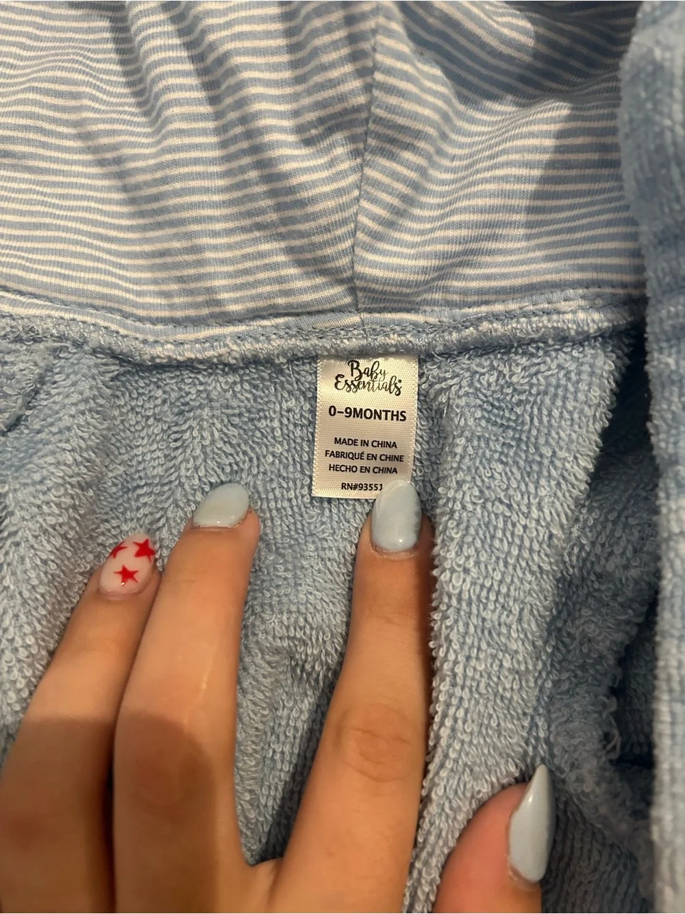 Baby Essentials Light Blue Hooded Infant Bathrobe